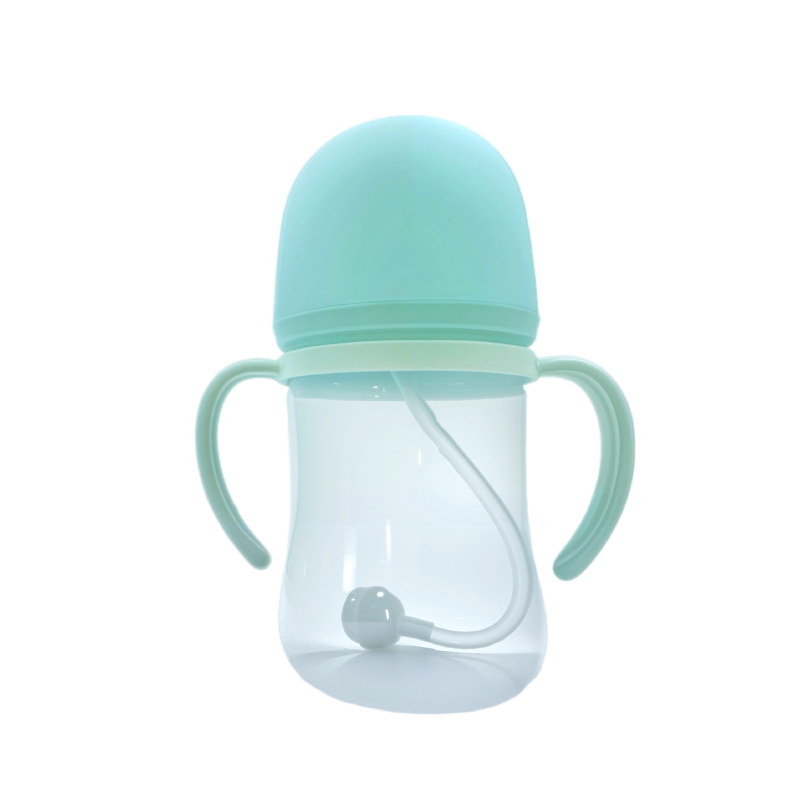 艾爾樂(lè)150ml/180ml寬口徑奶瓶扁形手柄大頭蓋子